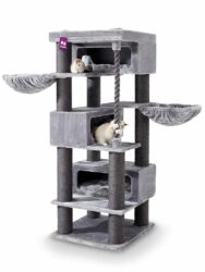 Kratzbaum Turnpike 200 - Grey - 15 cm Stamm - XXL – für mehrere Katzen
