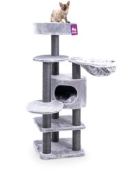 Kratzbaum Jane 138 - Grey - 9 cm Stamm - mit Hängematte