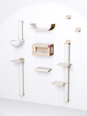 Kattenmuur -Combiset 2 - Rusty Oak - design