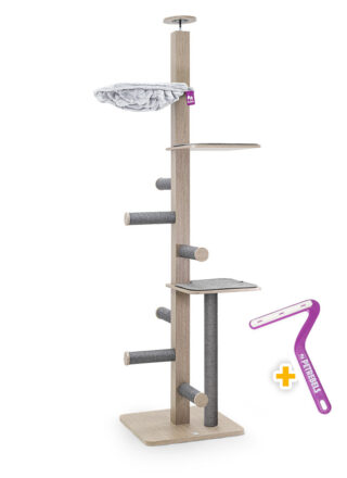 Kratzbaum Aquarius 265 - Old Grey - 7 cm Stamm - Handgefertigt