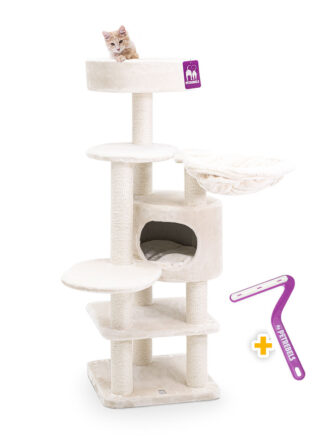 Kratzbaum Jane 138 - Cream - 9 cm Stamm - mit Hängematte