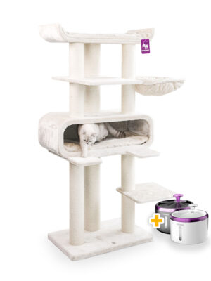 Kratzbaum Route 180 - Cream - 12 und 15 cm Stamm - XXL – für mehrere Katzen