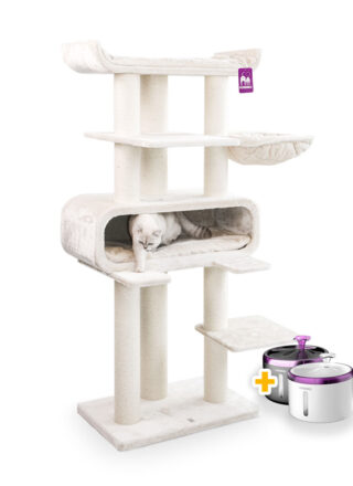 Kratzbaum Route 180 - Cream - 12 und 15 cm Stamm - XXL – für mehrere Katzen