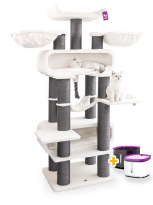 Kratzbaum Route 210 - Off White - 15 cm Stamm - XXL – für mehrere Katzen