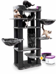 Kratzbaum Panorama 185 - Pepper - 12 und 15 cm Stamm - XXL – für mehrere Katzen