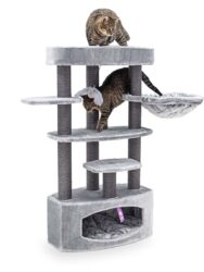 Kratzbaum Alexandra 127 - Grey - 9 cm Stamm - mit Hängematte