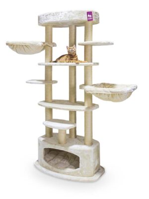 Kratzbaum Alexandra 177 - Cream - 9 cm Stamm - 2x Hängematte