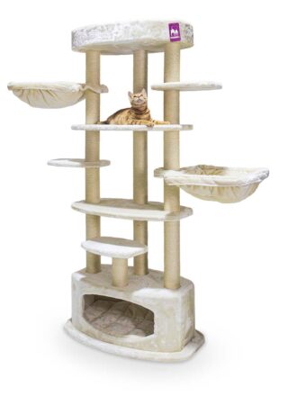 Kratzbaum Alexandra 177 - Cream - 9 cm Stamm - 2x Hängematte