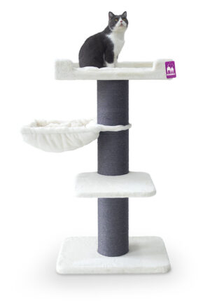 Kratzbaum Maine Coon 127 - Off White - 20 cm Stamm - große Katzen