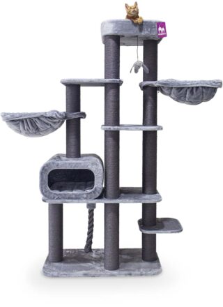 Kratzbaum Interstate 199 - Grey- 12 cm Stamm - XXL – für mehrere Katzen