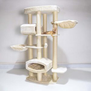 Kratzbaum Drive 195 - Cream- 12 cm Stamm - XXL – für mehrere Katzen
