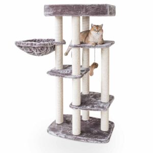 Kratzbaum Springfield 139 - cappuccino - 9cm stamm - mit Häengematte