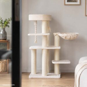 Kratzbaum Suite 139 - cream - 12cm stamm - incl Häengematte