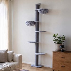 Kratzbaum Estate 234 - Grey - 15 cm stamm - Wandbefestigung