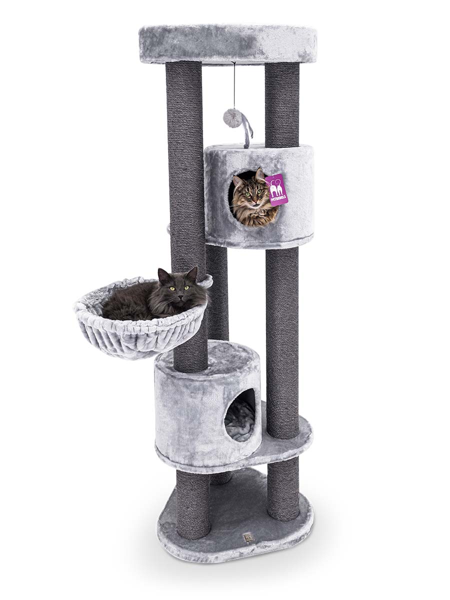 Kratzbaum Charlotte 180 - Grey - 12 cm Stamm - mit Hngematte - Petrebels