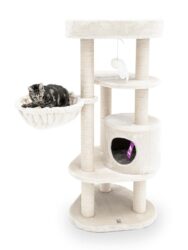 Cat tree Charlotte 134 - Cream - 9cm Post - with hammock
