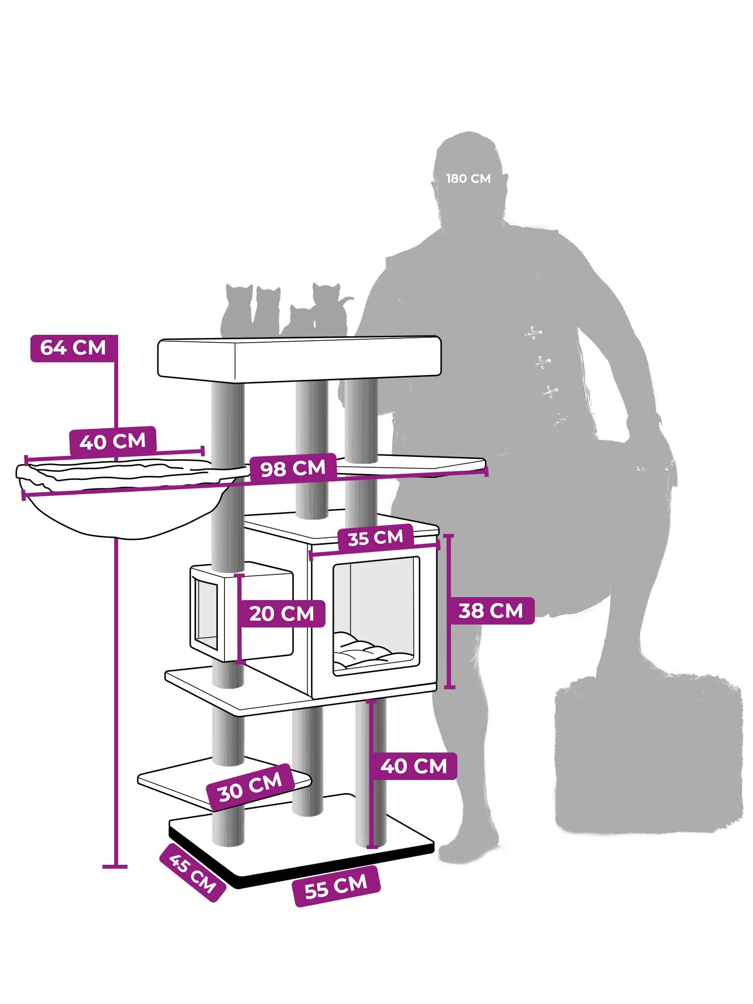 Cat tree Cleopatra 134 Petrebels