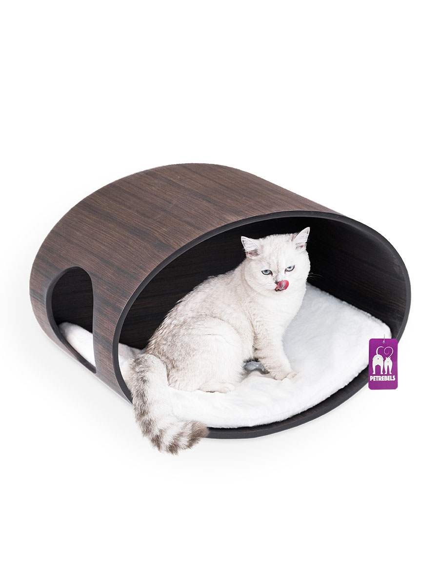 Catloveページ Cat Shelves Oval Office 60 - Wengé - wall mounting - design