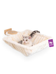 Cat Shelves Hang square 1240 set - Rusty Oak - Hamac - washable