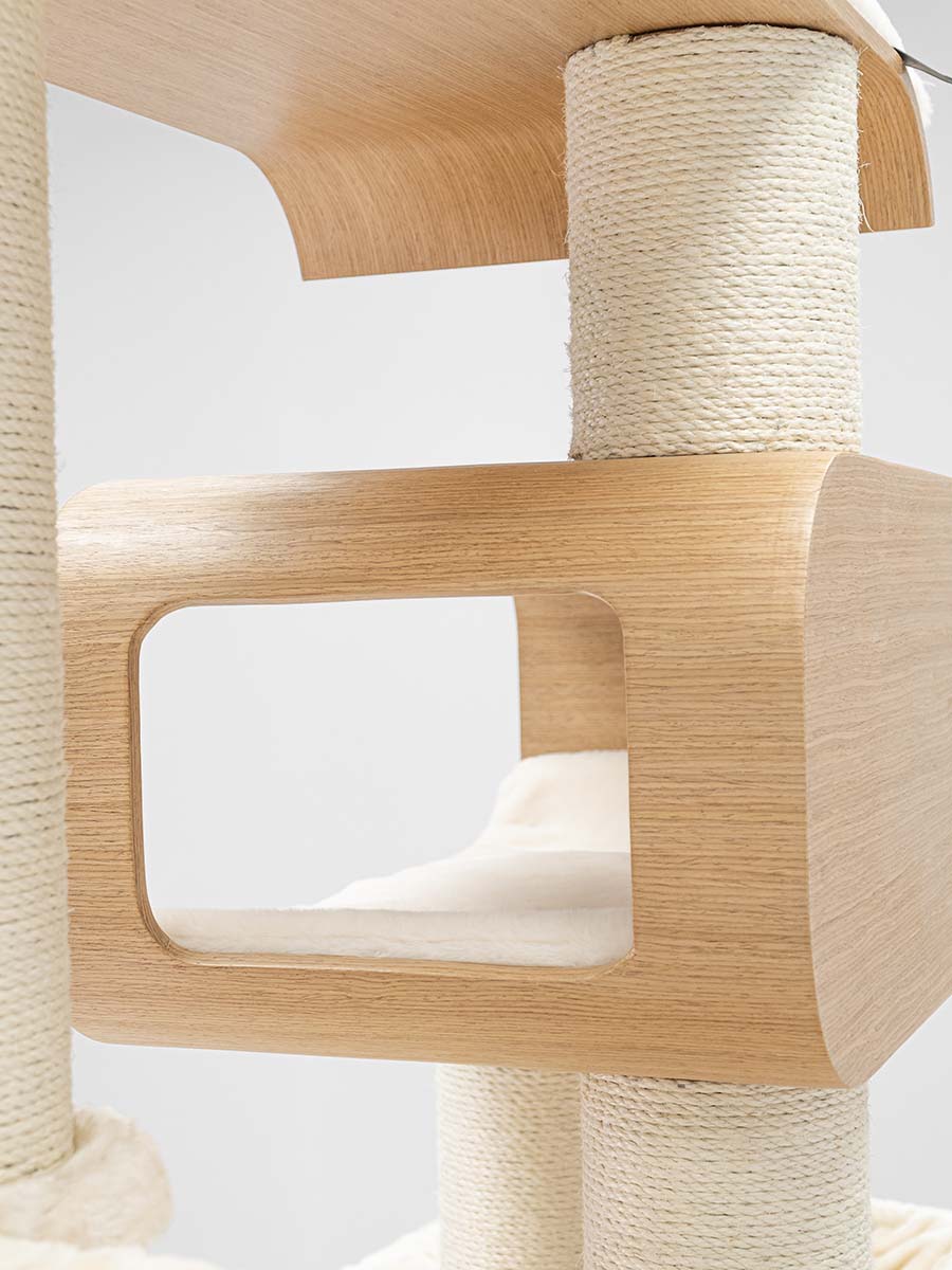 Cat Tree Virgo 196 - Rusty Oak - 15cm Post - Handmade - Petrebels