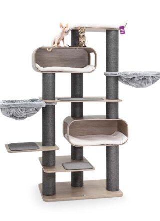 Catloveページ Cat Tree Virgo 196 - Old Grey - 15cm Post - Handmade - Petrebels