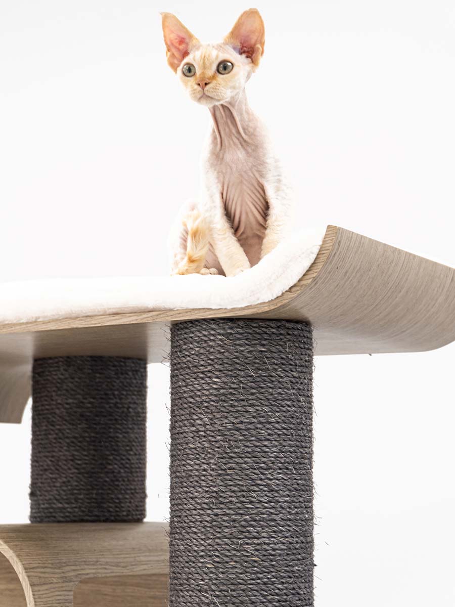 Cat Tree Virgo 196 - Old Grey - 15cm Post - Handmade - Petrebels