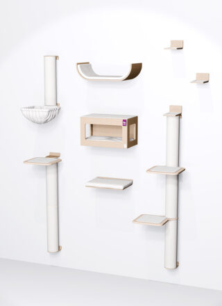 Cat Shelves -Combiset 2 - Rusty Oak - design