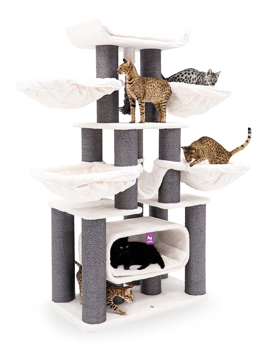 Cat tree Skyline 186 - Off White - 15cm Post - XXL - for multiple
