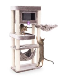 Cat Tree Mansion 150 - Cappuccino - 9cm Post - with hammock