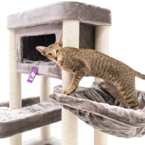 Cat Tree Mansion 150 - Cappuccino - 9cm Post - with hammock