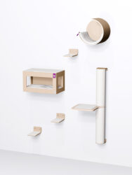 Cat Shelves -Combiset 9 - Rusty Oak - design