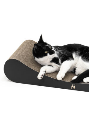 Cardboard cat scratching post Lily 75 - Black - Recycled cardboard - 100 % Natural