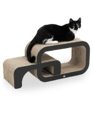 Cardboard cat scratching post Max 55 - Black - Recycled cardboard - 100 % Natural