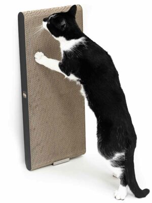 Cardboard cat scratching post Milo 63 - Black - Recycled cardboard - 100 % Natural