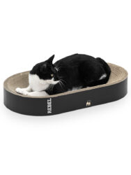 Cardboard cat scratching post Oliver 61 - Black - Recycled cardboard - 100 % Natural