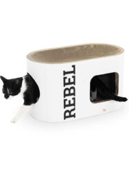 Cardboard cat scratching post Ruby 60 - White - Recycled cardboard - 100 % Natural