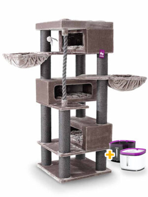 Cat tree Turnpike 200 - Cappuccino - 15cm Post - XXL - for multiple cats
