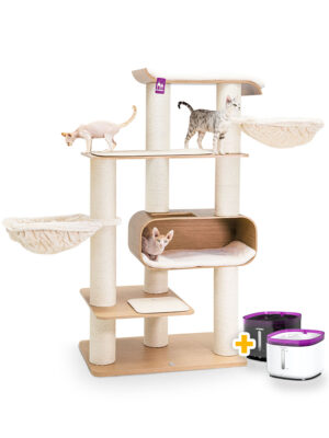 Cat Tree Virgo 173 - Rusty Oak - 15cm Post - Handmade