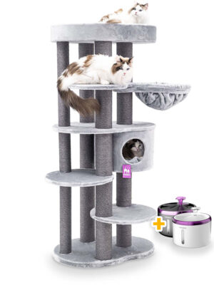 Cat tree Isabella 170 - Grey - 9 and 12 cm post - XXL