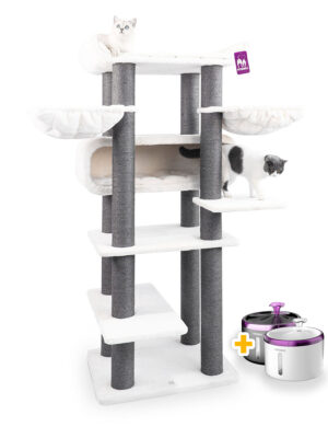 Cat tree Route 190 - Off White - 12cm Post - XXL - for multiple cats