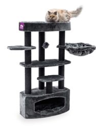 Cat Tree Alexandra 127 - Pepper - 9 cm post - with hammock