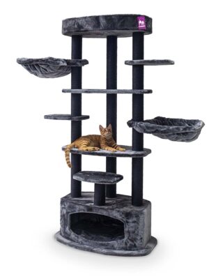 Cat Tree Alexandra 177 - Pepper - 9 cm post - 2x hammock