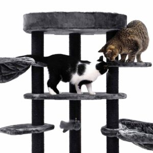 Cat Tree Alexandra 177 - Pepper - 9 cm post - 2x hammock