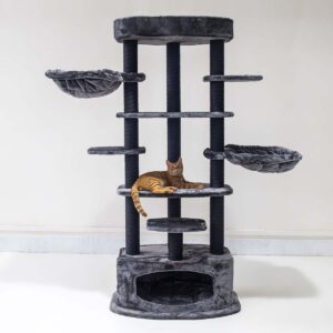 Cat Tree Alexandra 177 - Pepper - 9 cm post - 2x hammock