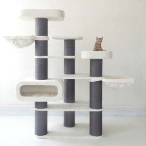 Cat Tree Bengal 199 - Off White - 20 cm post - XXL โ for multiple cats