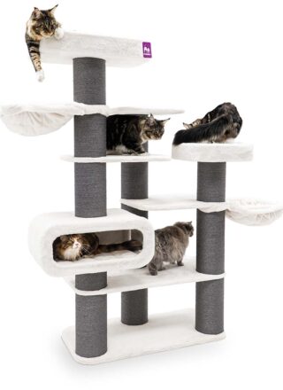 Cat Tree Bengal 199 - Off White - 20 cm post - XXL – for multiple cats