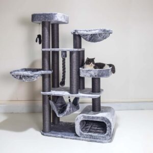 Cat Tree Interstate 173 - Grey- 12 cm post - XXL – for multiple cats
