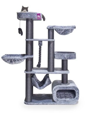 Cat Tree Interstate 173 - Grey- 12 cm post - XXL – for multiple cats
