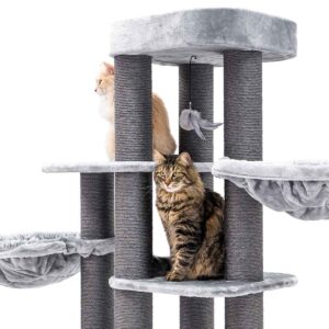 Cat Tree Interstate 199 - Grey- 12 cm post - XXL – for multiple cats