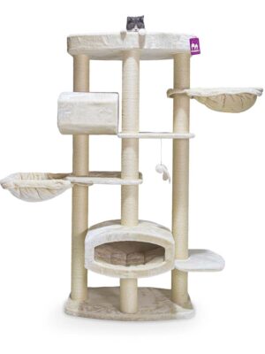 Cat Tree Drive 195 - Cream- 12 cm post - XXL – for multiple cats